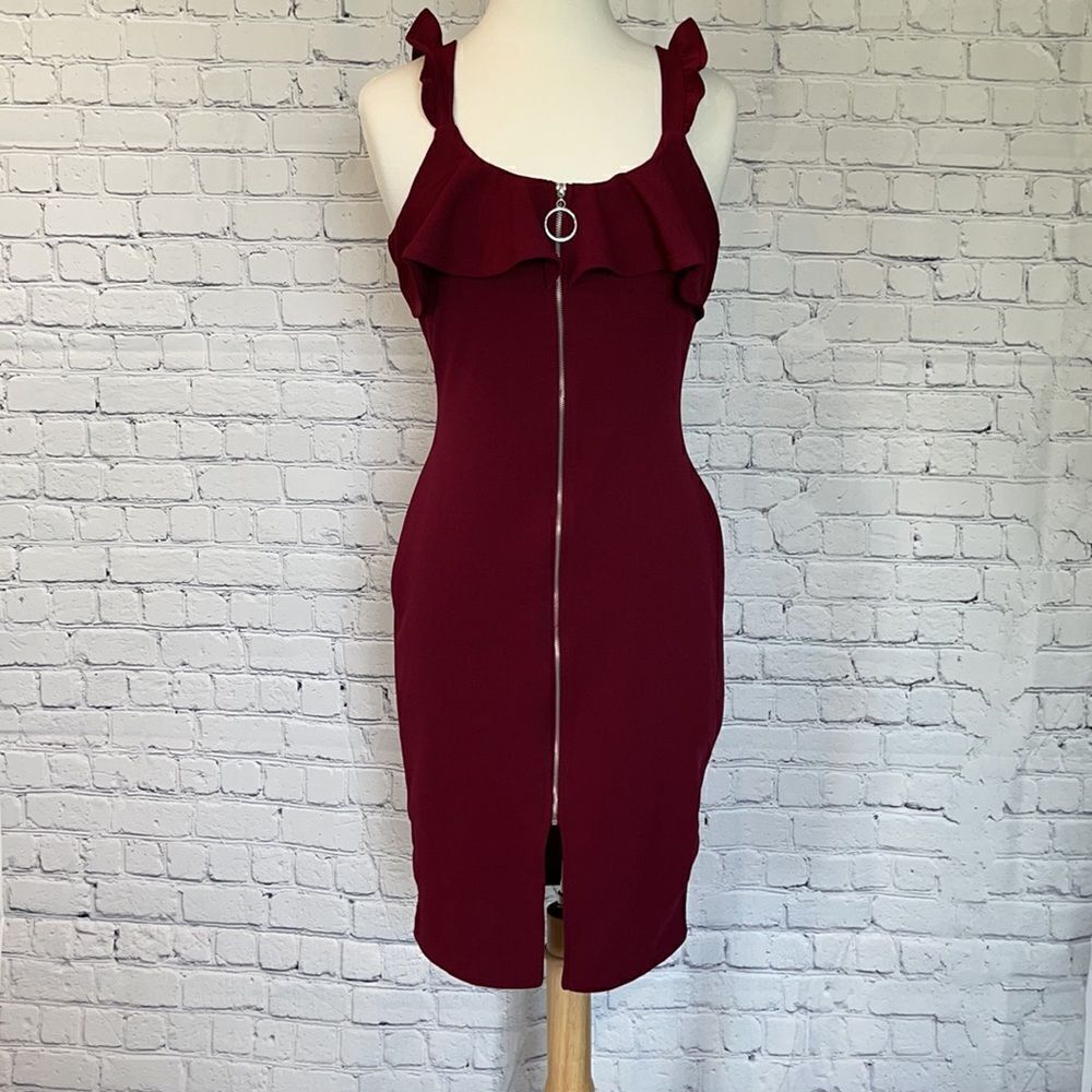 Zipper Front Mini Dress - Picture 2 of 6